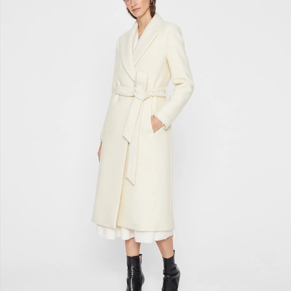 Slim Belted Coat - New With Tags - NEVER WORN - White - Picture 4 of 5